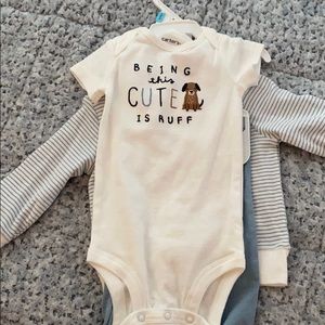 Carter’s Dog Hoodie, Bodysuit and Pant Set